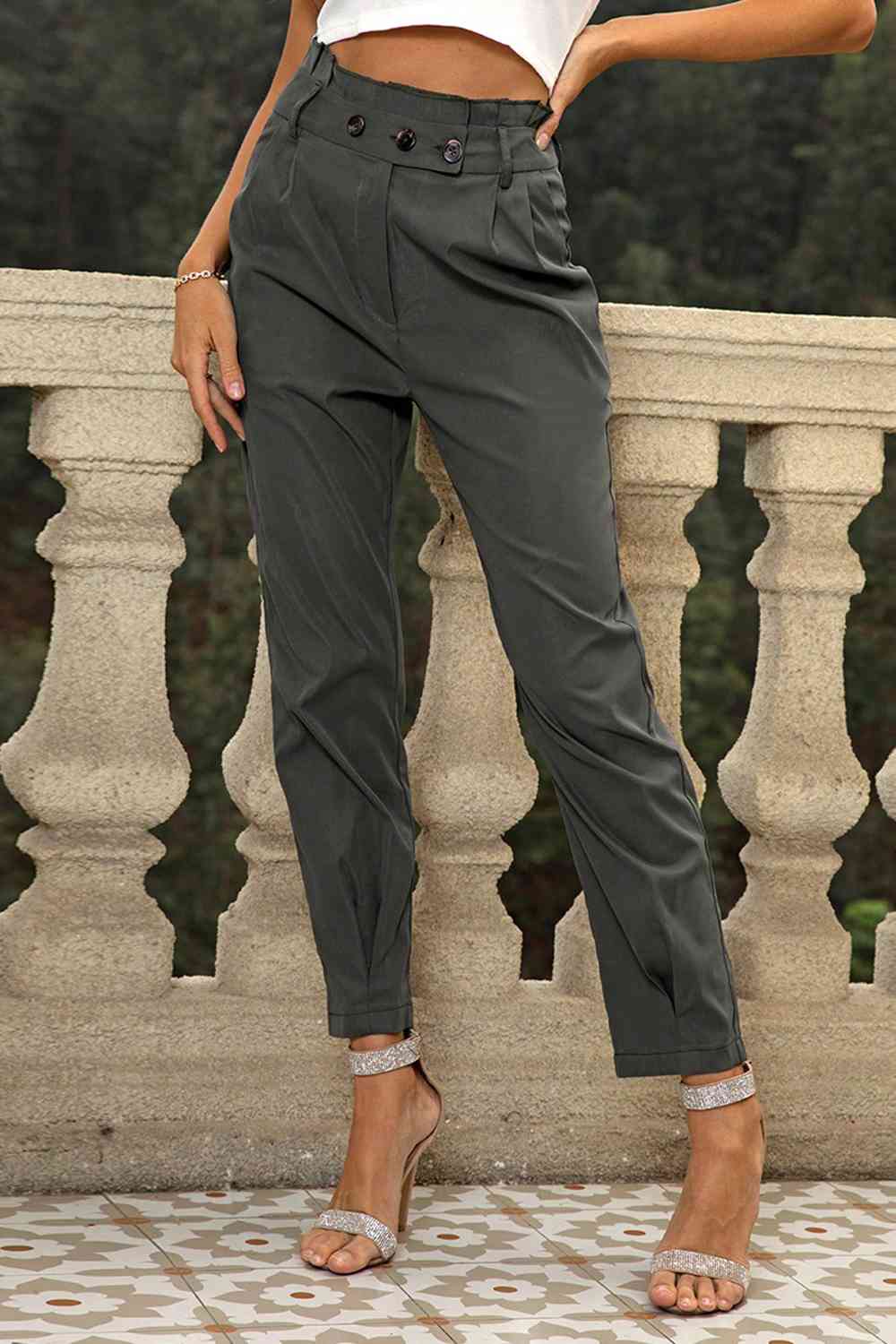 High Waist Cropped Pants